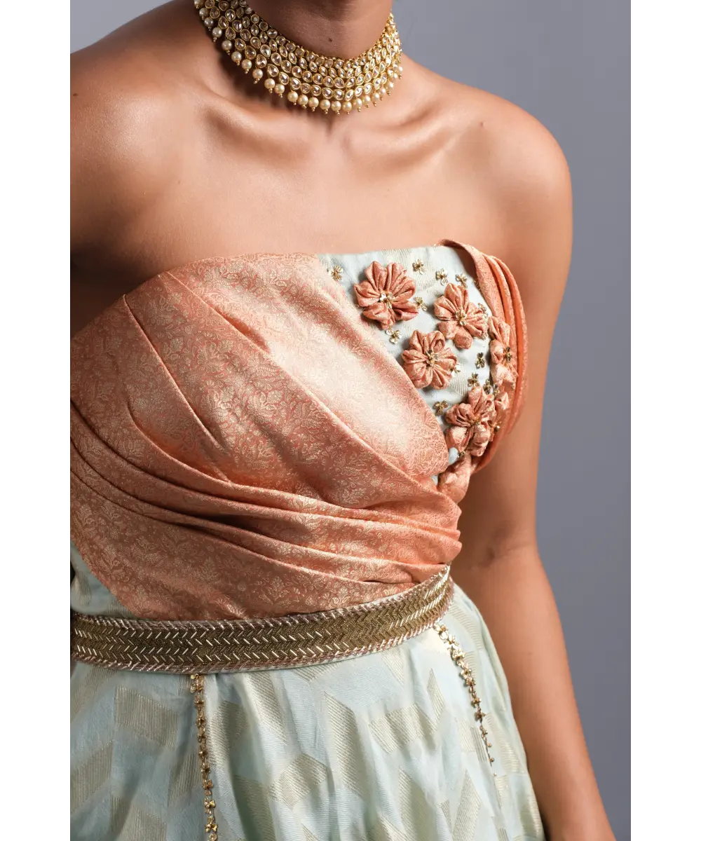 AASTHA SOOD - Pistachio Green Chanderi Gown